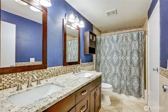 Updated upper full bath.