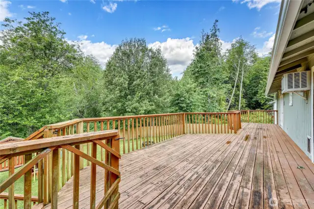 Upper deck off of kitchen.