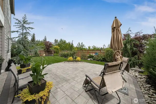 Professionally landscaped backyard