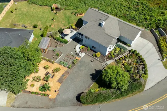 Arial view of property
