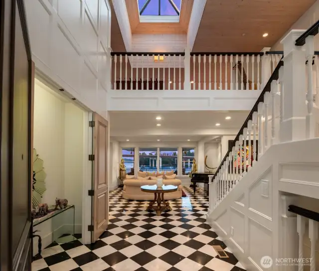 Two story entry.