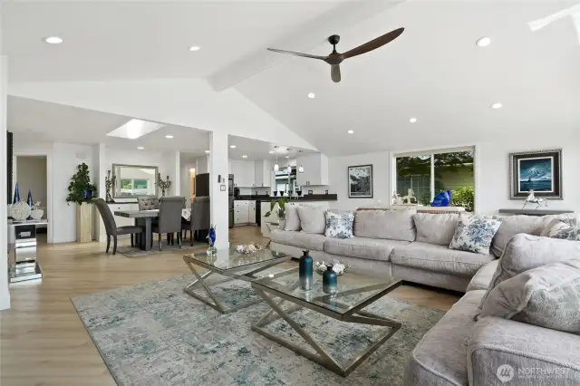 Enjoy the open concept design with vaulted ceilings.