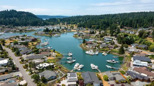 Shelter Bay Marina in the background. Boat to dinner in La Conner or venturing out to Anacortes.