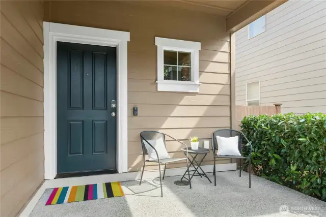 Morning coffee on the front porch while chatting with the neighbors.