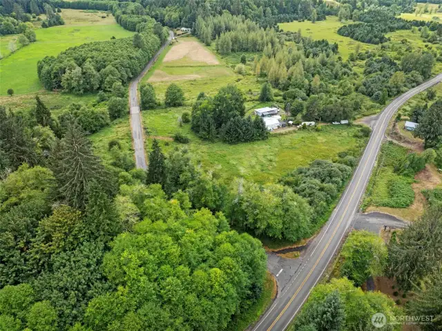 Drone shot from over State Route 4 looking SW...