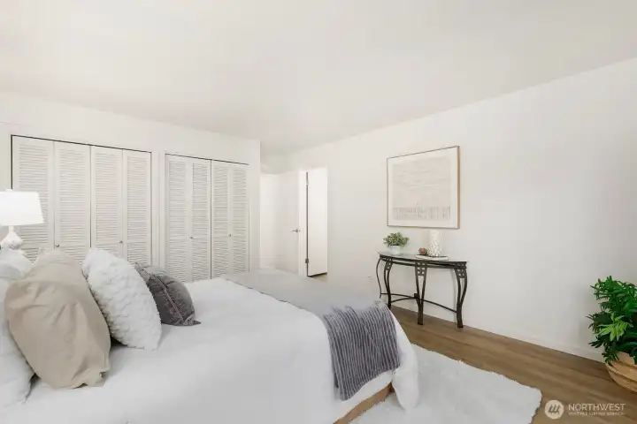 Generous closet space and refreshed finishes.