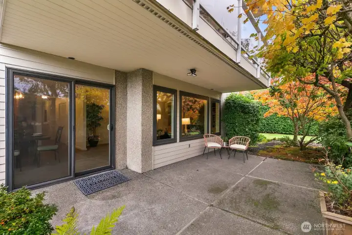 Spacious covered patio just off the dining area