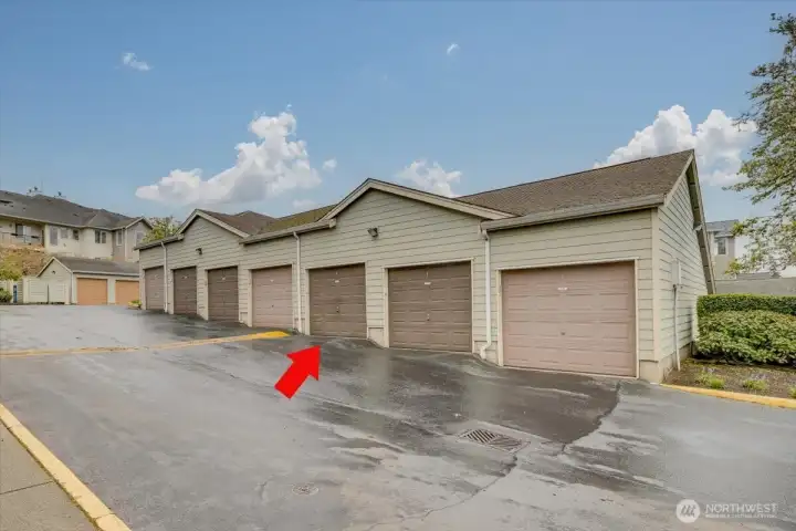 Private garage directly across from unit