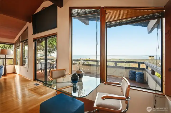 Mountains and Sound views from eat-in kitchen -  a great way to start the day