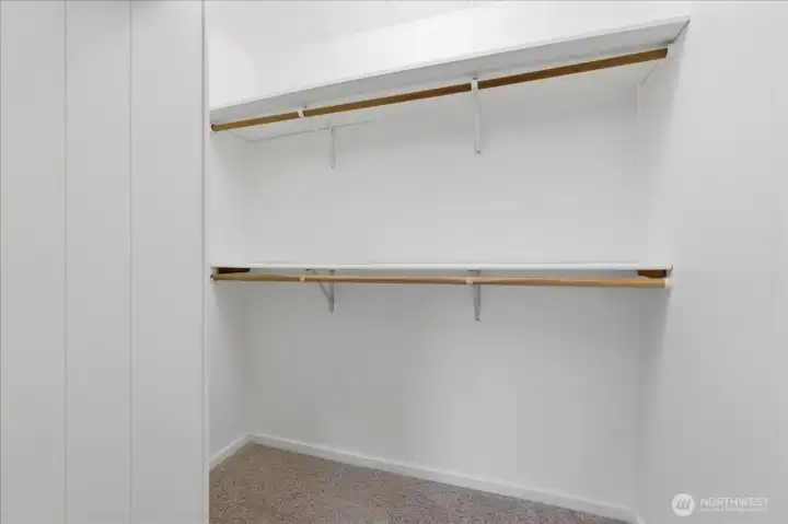 Large walk-in closet in primary bath