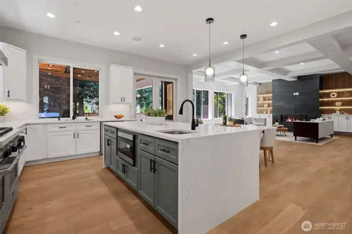 Into the gorgeous kitchen with rainfall island   from Butler's Pantry. Let's get cooking!
