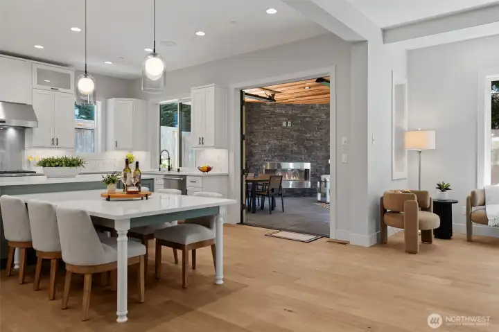Easy Indoor Outdoor living and entertaining with covered Patio. Gas fireplace and infrared heaters will keep you cozy. Enjoy.