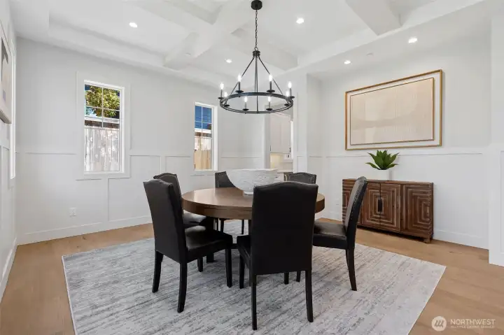 Formal Dining Room to the left of Foyer attache  s to Butlers pantry leading into the kitchen.