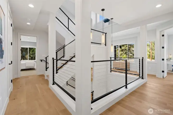 The mesmerizing internal staircase allows both light and functionality between 4 bedrooms on the second floor.