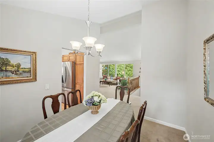 Dining room adjacent to the kitchen.