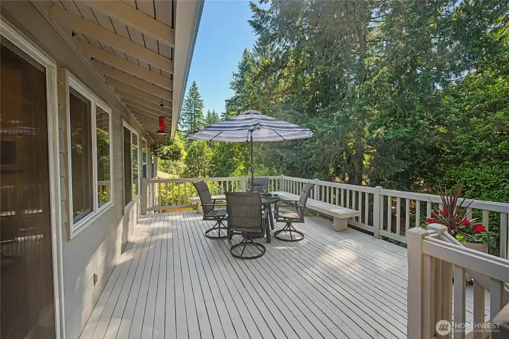 Rear entertainment deck off kitchen.