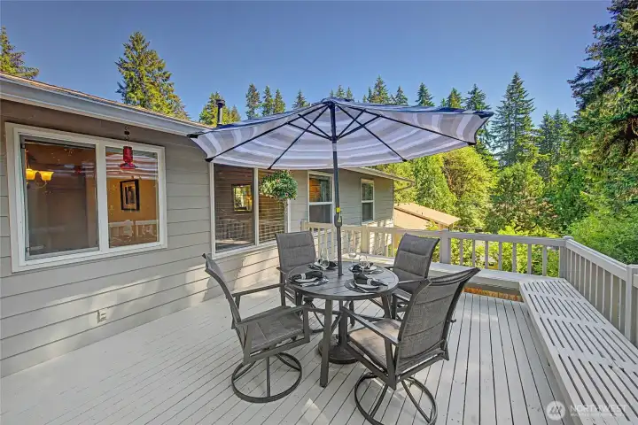 Entertainment deck with territorial view.