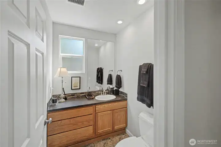 3/4 bath downstairs.