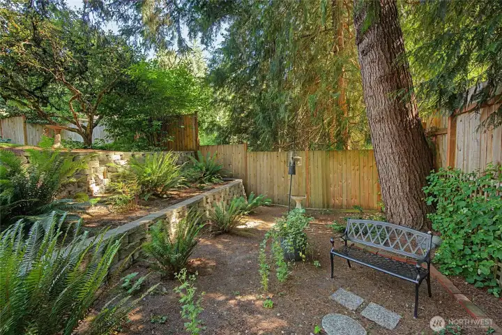 Private garden and bird watching area.