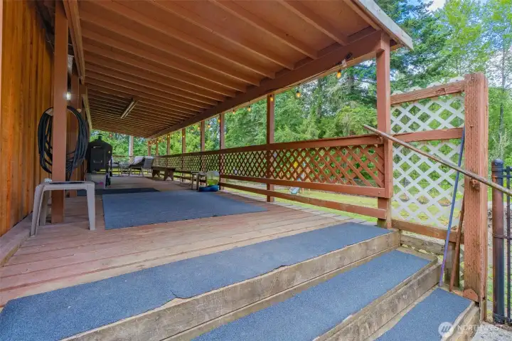 Covered deck perfect for entertaining in all weather