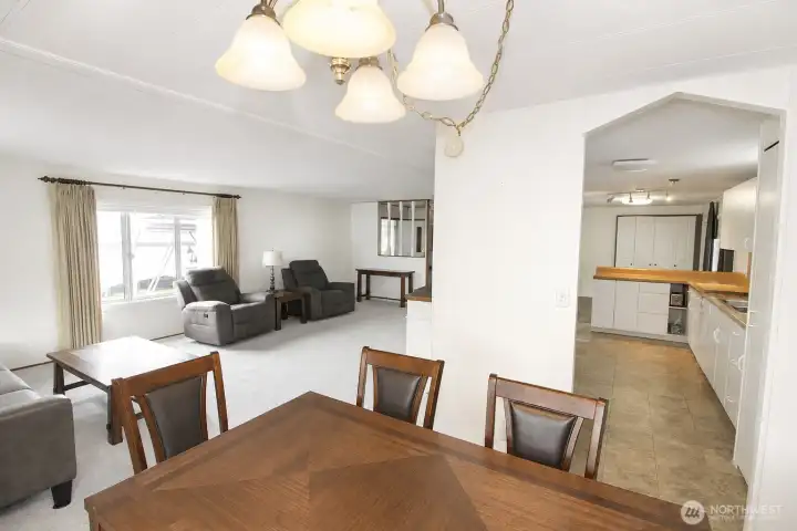 Dining room with built in cabinets for china or decor