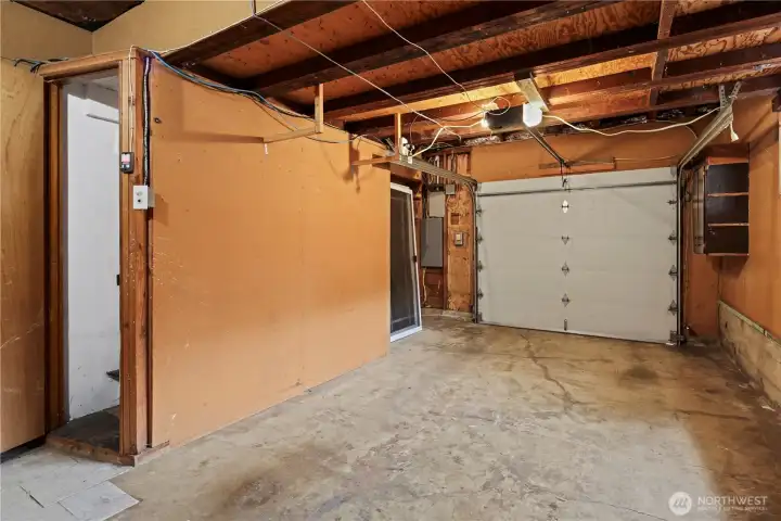 Single car garage - note the door to the left...