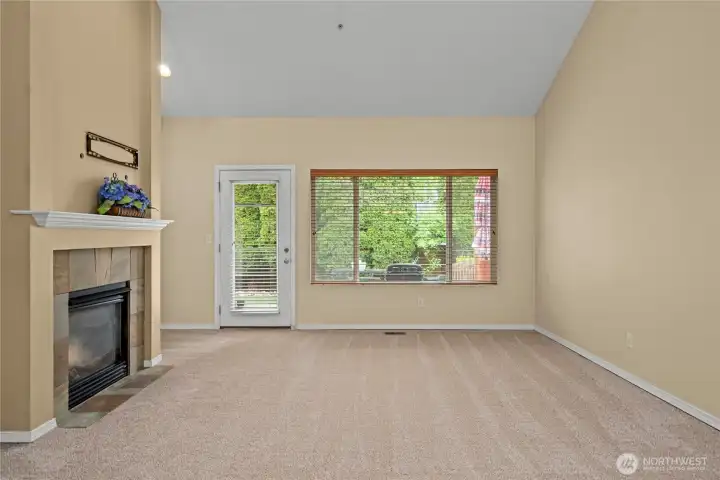 Living Room opens to backyard patio Living Room opens to backyard patio