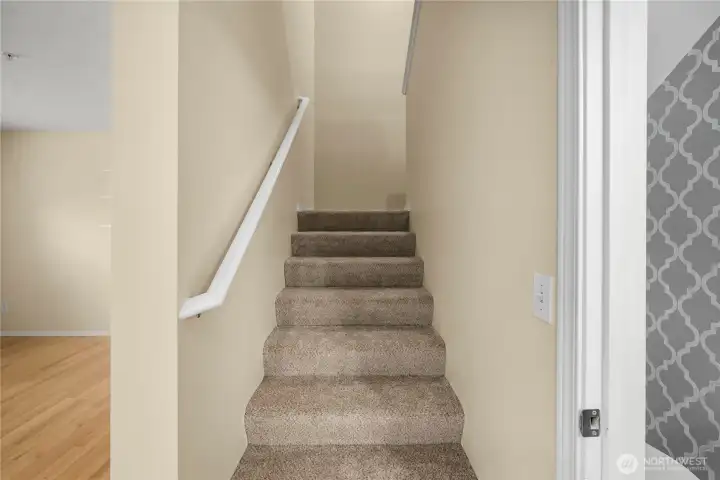 Head upstairs to the second living space Head upstairs to the second living space