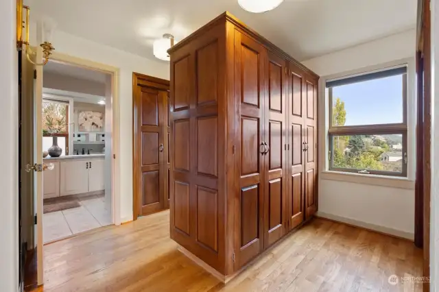 Custom natural hardwood cabinets
