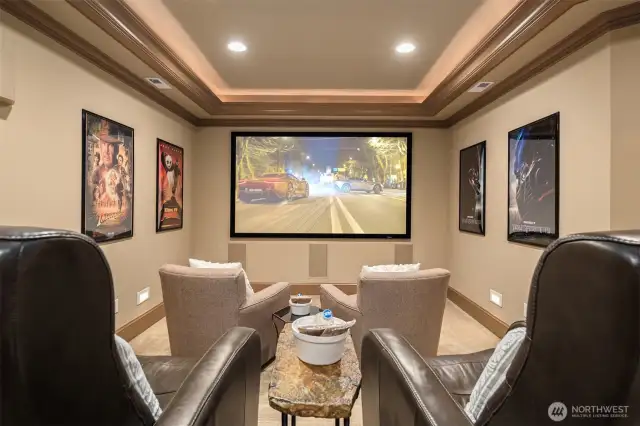 Media Room with 6.1 surround speakers