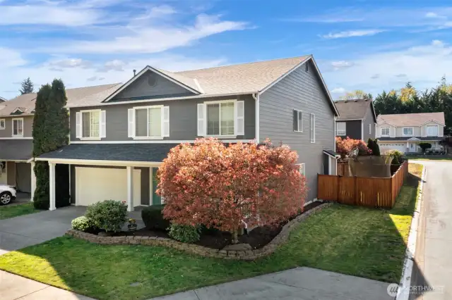 Large corner lot offers privacy. Fenced backyard with easy access.