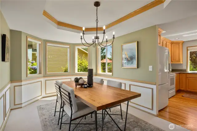 Large dining room or office space.