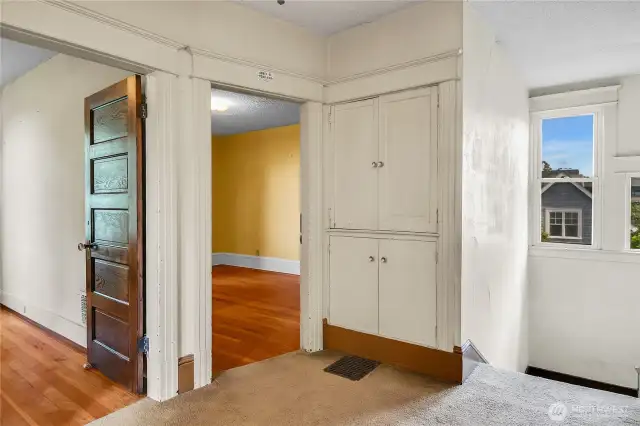 3 bedrooms and a full bath upstairs.