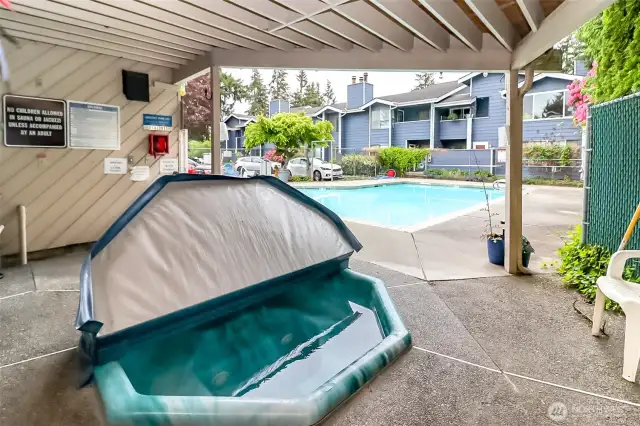 Amenities include hot tub, pool and sauna!