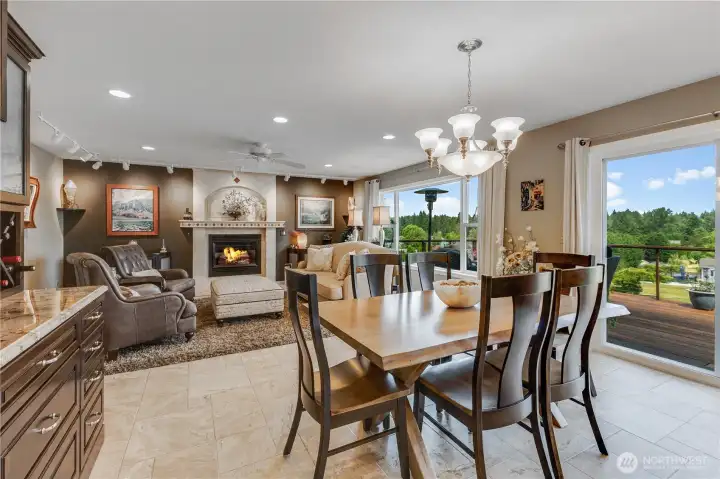 The open concept Kitchen/Dining & Living flows seamlessly with each area allowing for separation