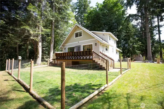 Fenced in back yard area