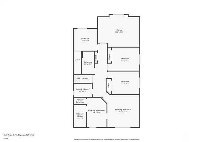 Upstairs Floor Plan