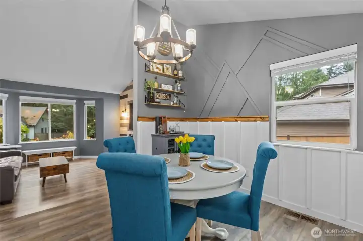 Dining area that opens to the living room and kitchen — ideal for gatherings.