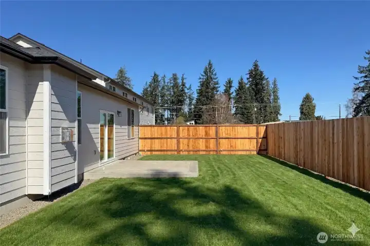 Fenced in backyard