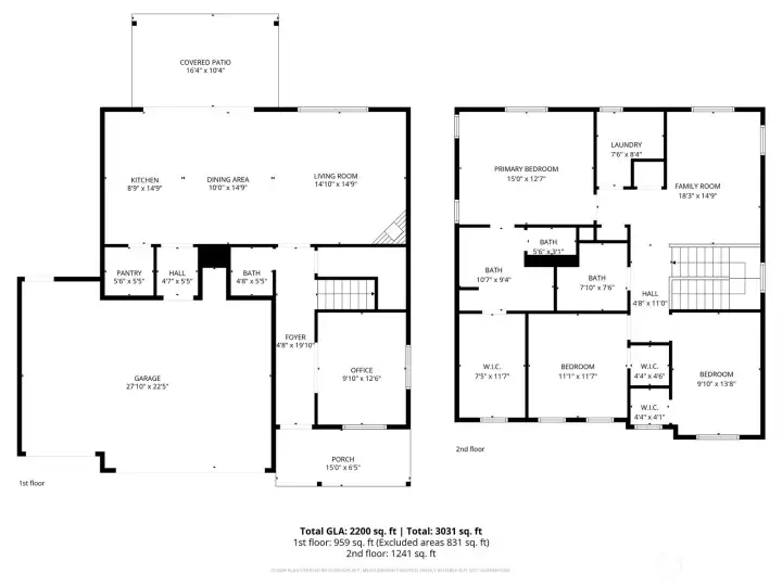 Main floor & 2nd floor plan.