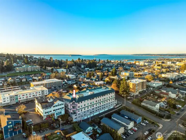 Top-floor, corner unit.