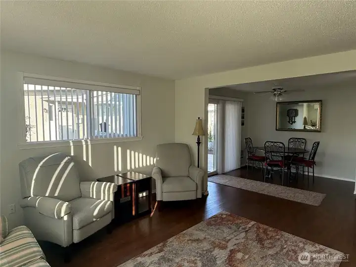 Living room and dining room area.