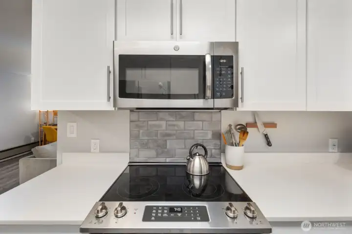 Range and microwave vented to exterior