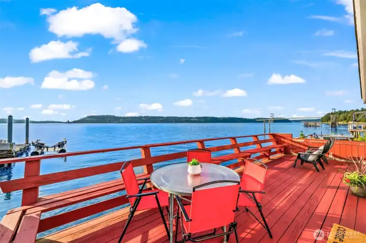 Third abode with private deck, offering direct connection to the Sound.