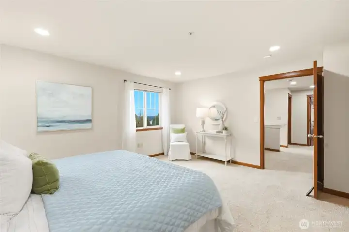 Primary Bedroom with recessed lighting