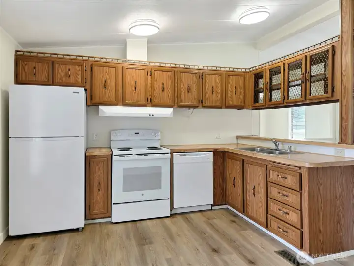 Plenty of counter space for cooking, serving, and entertaining.