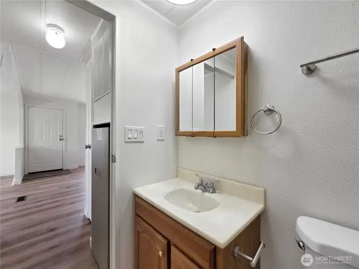 Second view of hall bath.