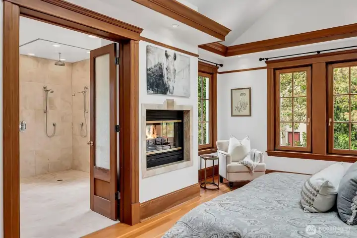 Primary has pass-through fireplace!