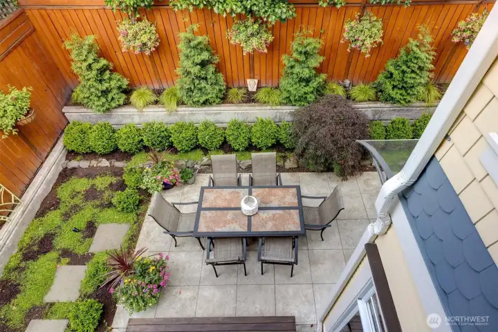 View from Juliet balcony to garden!