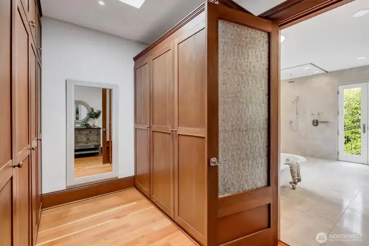 Generous walk in closets for two in Primary.